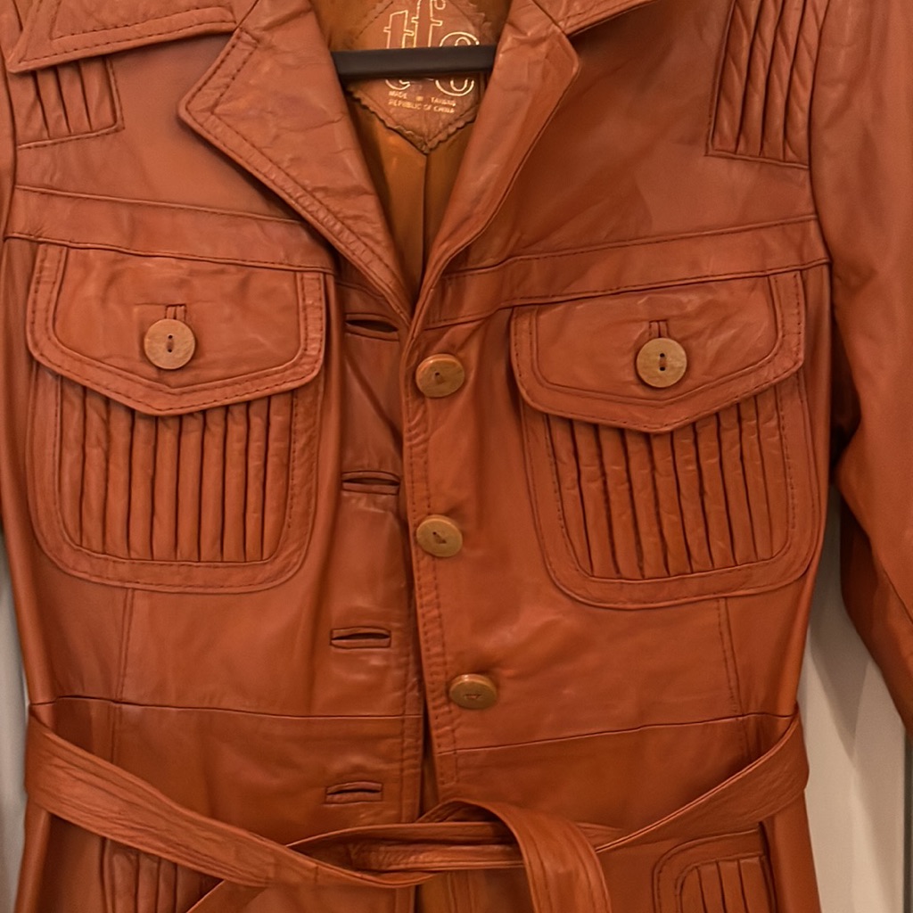 Rare True Vintage FullLength Leather Trench Coat 1970s